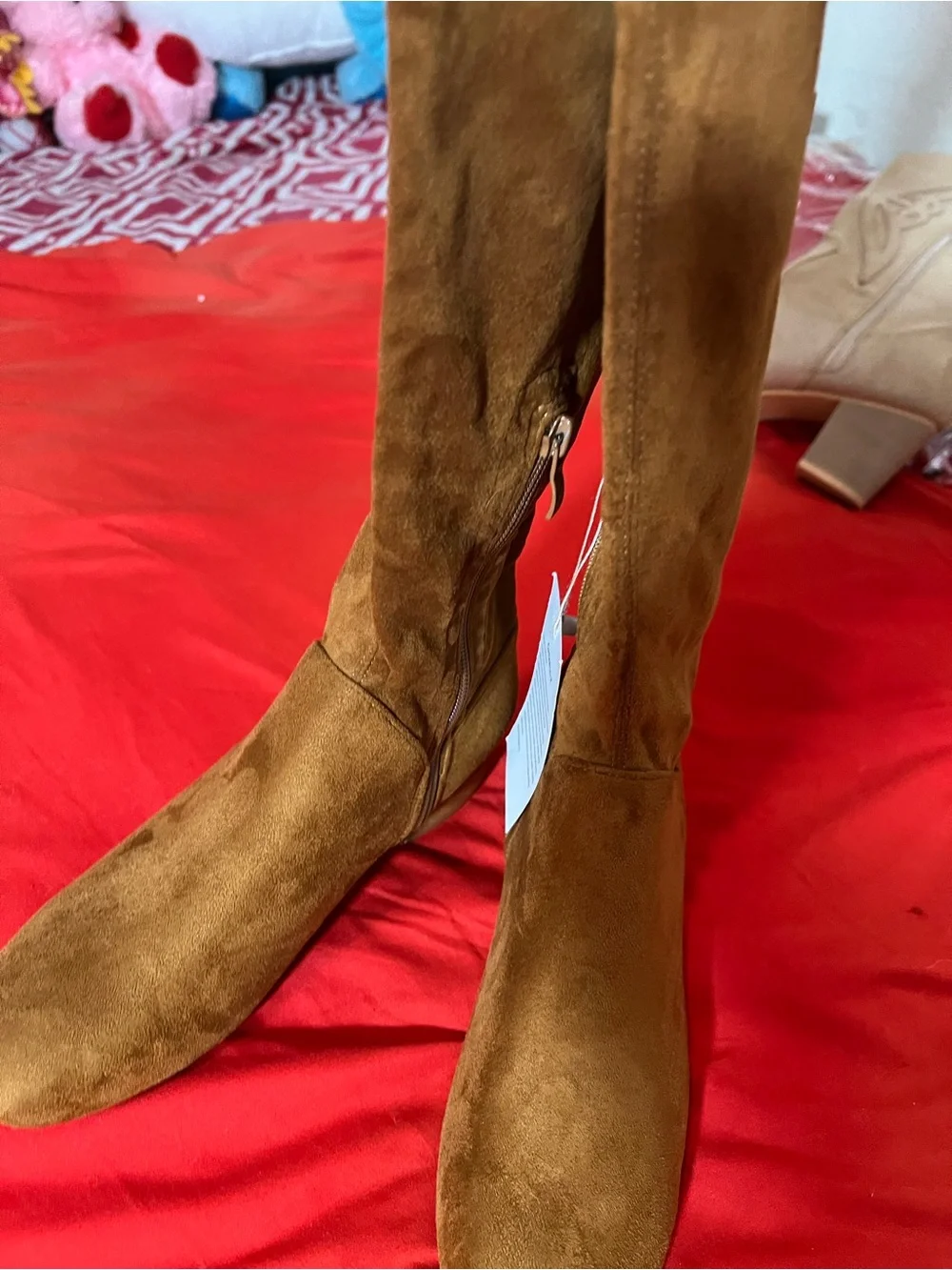 CREATONU Over-the-Knee Suede Boots in Brown